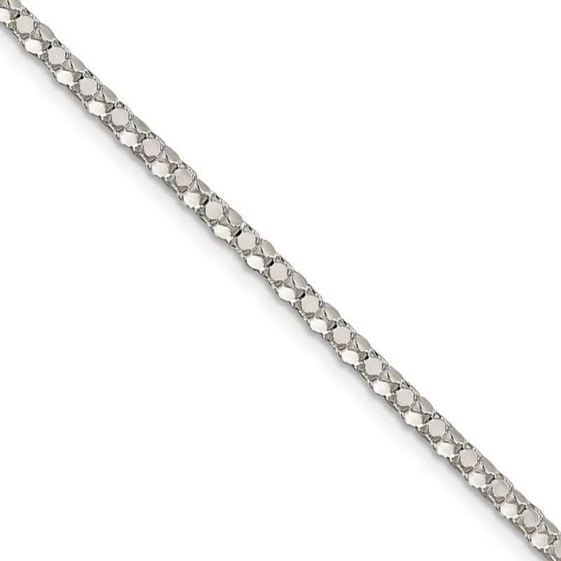 2.5mm Sterling Silver Solid Popcorn Mesh Chain Necklace, 30 Inch